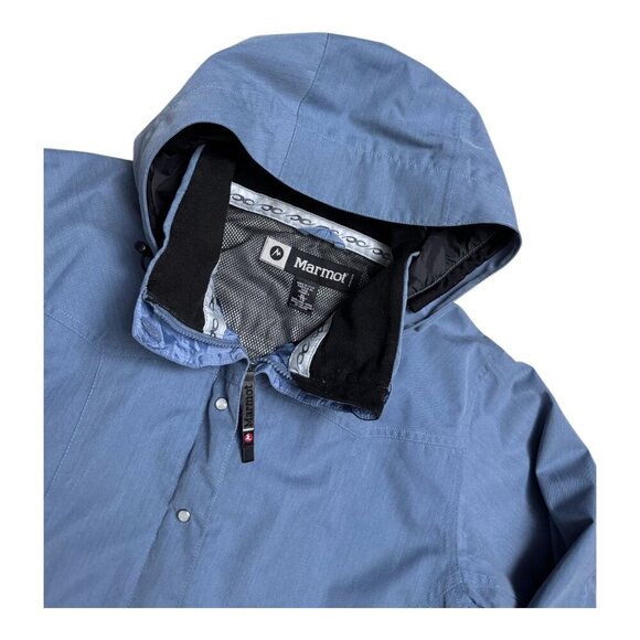 MARMOT Waterproof Outdoor Windbreaker Blue Rain Jacket w Hood Womens XL - Picture 2 of 7